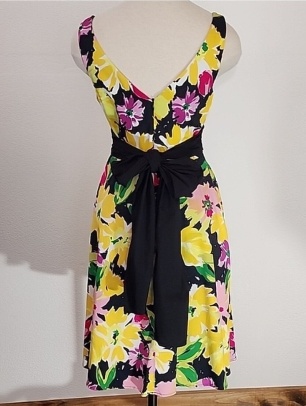 B.Smart Dress Cotton Floral Sleeveless Black Size 8 - Picture 10 of 15
